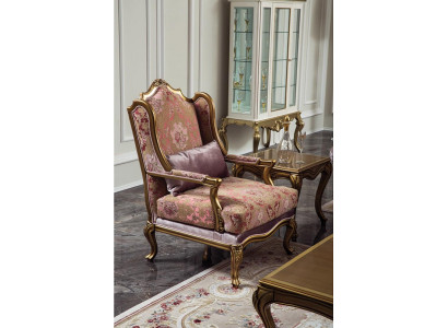 Luxusní nábytek Design křeslo Design jednosed Textil obývací pokoj Classic