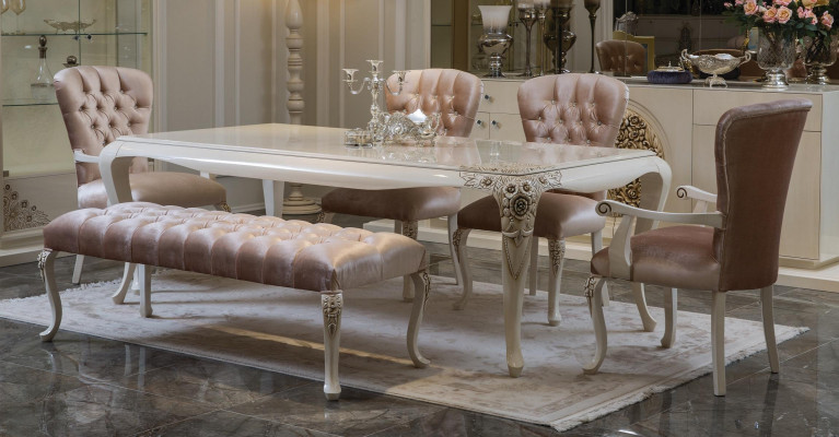 Luxusní jídelní stůl Designový stůl jídelní stůl Stoly z dřeva Italský nábytek 228cm