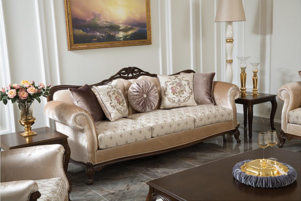 Luxus Kavč Stůl Obývací pokoj Dřevěné Stoly Stolky Nový