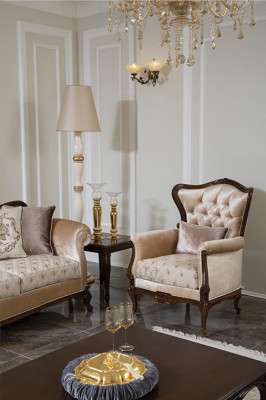 Luxus Kavč Stůl Obývací pokoj Dřevěné Stoly Stolky Nový