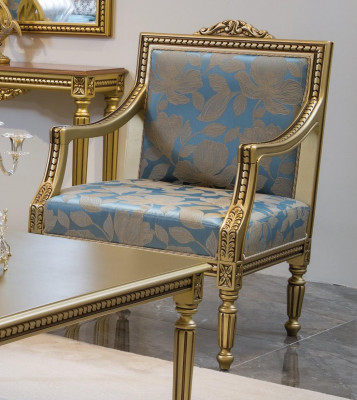 Křesla Polštáře Židle Zlatý Látka Luxusní Design Křeslo Jednosedadlo Klasický