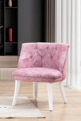 Růžová Chesterfield židle Exkluzivní polstrovaná židle Designový nábytek k sezení