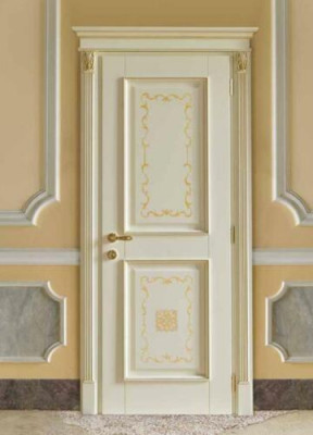 Vnitřní dveře Barokní rokoko na zakázku s obložkou, klasické masivní dřevěné dveře Itálie.