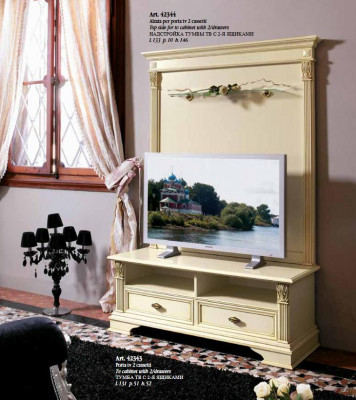 Televizní skříň televizní stěna sideboard rtv nízká italská antiky styl dřevo