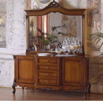 Komoda Sideboard Komody Sideboard Obývací pokoj Barokní Kredenc xxl design Masivní dřevo