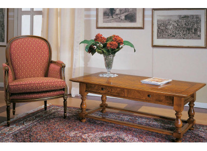 Křeslo s konferenčním stolečkem Antik Stil nábytek skutečné dřevo Stůl židle s opěrkou 2 kusy Nové