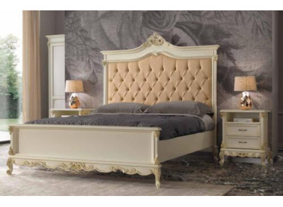 Postel Chesterfield Design Luxus Hotelové postele Masivní dřevo 180x200 Ložnice Italský nábytek