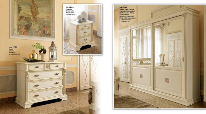 Postel + 2x noční stolek 3ks. Ložnice set Massivholz Designer Luxus Schlafzimmer Barock