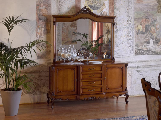 Komoda Sideboard Komody Sideboard Obývací pokoj Barokní Kredenc xxl design Masivní dřevo