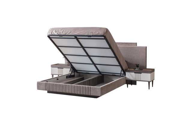 Ložnice Set Moderní Postel 2x Noční stolek a Šatní skříň 4dílný Nový