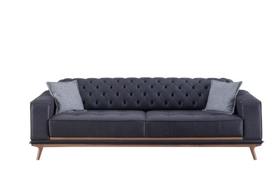 Luxus Modern Wohnzimmer Set 4tlg. 4 sitzer Sessel couchtisch Holz Möbel