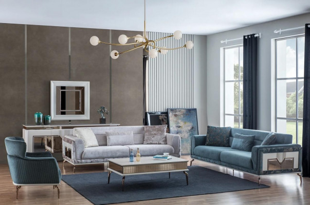 Návrh obývacího pokoje Sezení Moderní konferenční stůl 3+3+1 Konferenční stolek