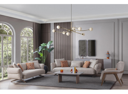 Luxus moderní obývací pokoj set 4 kusy. 4+3 sedačka a konferenční stolek nový