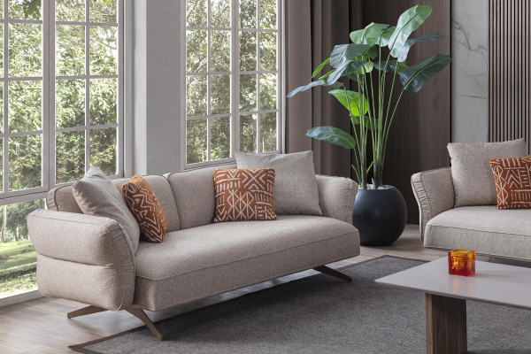 Luxus moderní obývací pokoj set 4 kusy. 4+3 sedačka a konferenční stolek nový