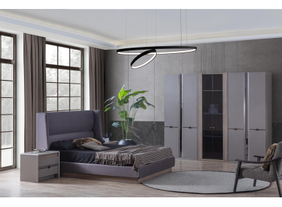 Ložnice set postel šatní skříně skříň postele 2x noční stolky 4dílný.