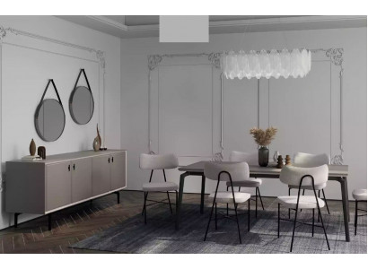 Jídelní set elegantní nábytek zařízení 6 dílů Jídelní sestava Skupina stolu