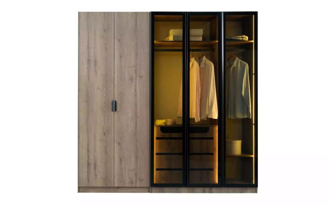 Ložnice Set Loft Design Postel Skříň Postele Komoda Noční stolek 5 kusů