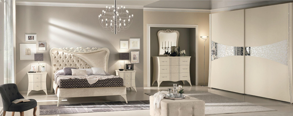 Ložnice postel noční stolek konzola šatní skříň moderní dřevo luxusní set 6dílný.