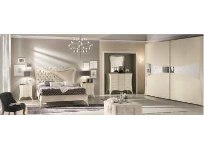 Ložnice postel noční stolek konzola šatní skříň moderní dřevo luxusní set 6dílný.
