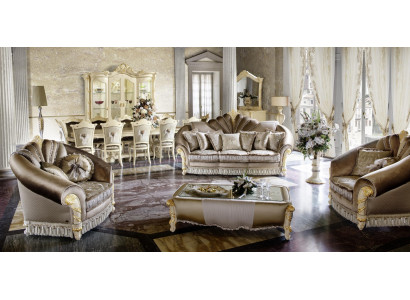 Sofa sety pro sedačky s luxusními polstrovanými gauči 3+1+1 Sitzer Design. Nové.