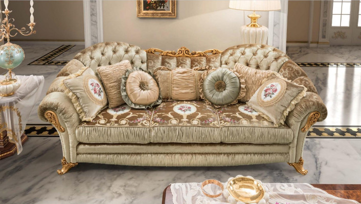 Design Pohovky Textil Relax Moderní Garnitura Beige Sedací Souprava 3+1+1 Sedadlo