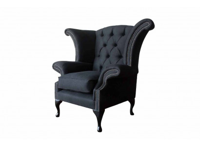 Chesterfield textilní potahová pohovka designová pohovka křeslo 1 sedadlo ušákové křeslo
