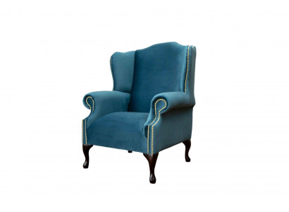 Ohrensessel jednosed Chesterfield Couch modrá pohovka nábytek nové