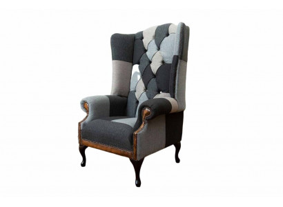 Chesterfield křeslo s ušima Křeslo 1místné pohovka Pohovka čalouněná textilie Nový