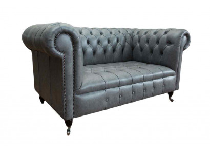 Chesterfield Sofa Couch Vypinací Pohovky Klasický 2 Sedák Sedadlo Kůže