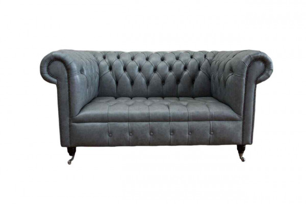 Chesterfield Sofa Couch Vypinací Pohovky Klasický 2 Sedák Sedadlo Kůže