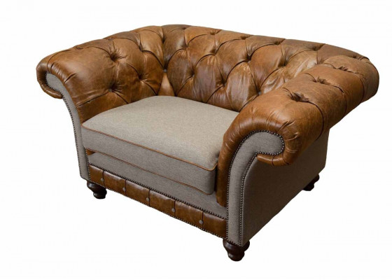 Design křeslo Chesterfield 1 místné luxusní klasické textilní pohovky.