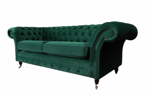 Chesterfield 3místná polstrovaná pohovka textil Moderní styl Látka Nová