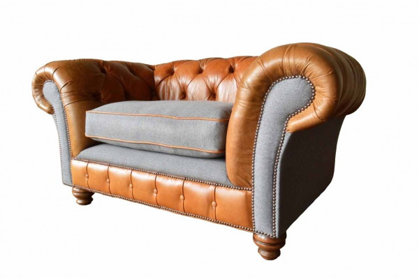 Chesterfield křeslo Design Pohovka Pohovka Pohovky 1 místný Textil Nový