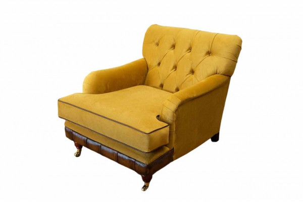 Křeslo 1místné Pohovky Tkaniny Obývací pokoj Textil Luxusný nábytek Jednosed Chesterfield