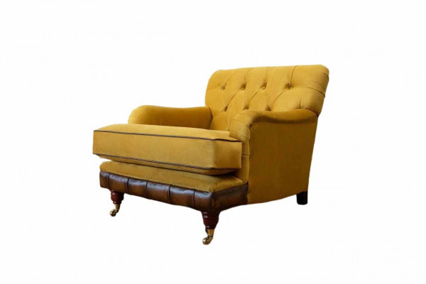 Křeslo 1místné Pohovky Tkaniny Obývací pokoj Textil Luxusný nábytek Jednosed Chesterfield