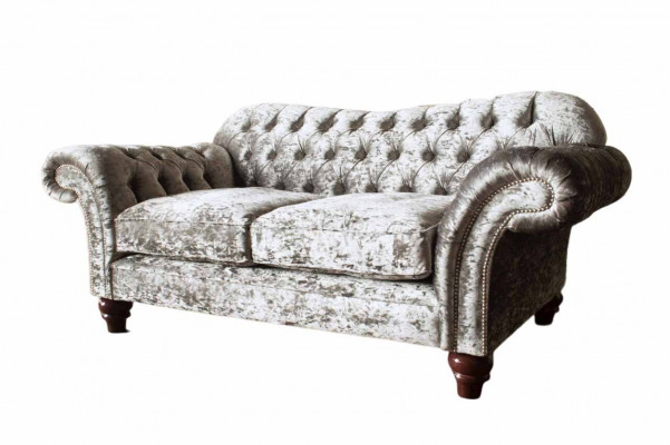Chesterfield polštář textilní pohovka 2místná pohovka. Luxusní designová textilní pohovka.