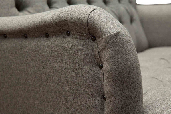 Luxus třísedák šedá pohovka 2sedadlová Chesterfield design nábytek sedačky
