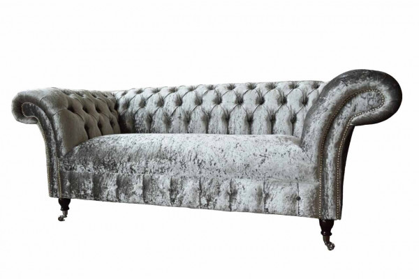 Chesterfield Design Pohovka 2 Místná Čalouněná Šedá Pohovky Nové
