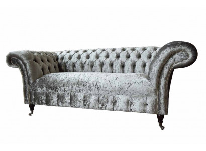 Chesterfield Design Pohovka 2 Místná Čalouněná Šedá Pohovky Nové