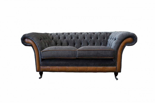 Chesterfield Luxus 2místná pohovka, potahová sedačka, dvoumístná kožená pohovka