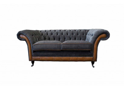 Chesterfield Luxus 2místná pohovka, potahová sedačka, dvoumístná kožená pohovka