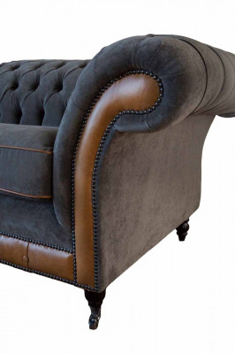 Chesterfield Luxus 2místná pohovka, potahová sedačka, dvoumístná kožená pohovka