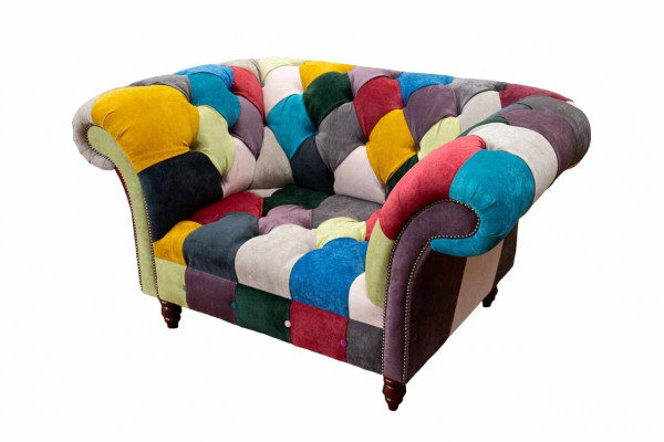 Křeslo Design Chesterfield Lounge Vícebarevná pohovka jednosedadla 130cm nová