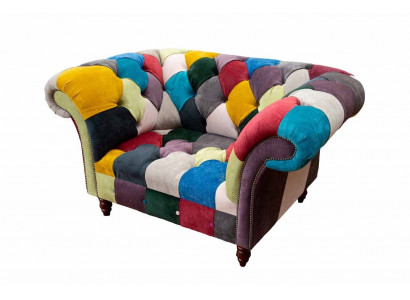Křeslo Design Chesterfield Lounge Vícebarevná pohovka jednosedadla 130cm nová