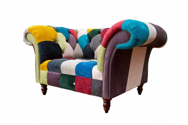 Křeslo Design Chesterfield Lounge Vícebarevná pohovka jednosedadla 130cm nová