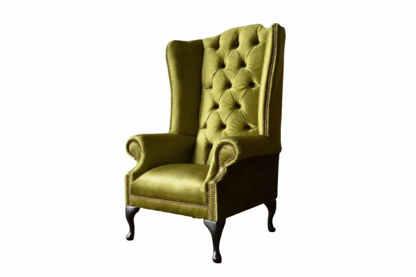 Ohrensessel Chesterfield Sofa Pohovka Potah 1 Místný Křeslo Textilie Nový