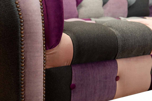 Chesterfield Design potah Luxus Sedací Souprava Pohovka Zelený Textilní 3 Místné