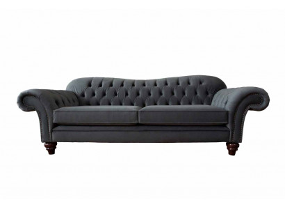 Chesterfield 3místná textilní designová pohovka křeslačka čalouněná luxusní.