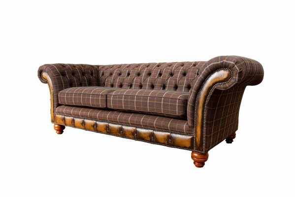 Chesterfield 3místný gauč potah textilní gauče obývacího pokoje Nový