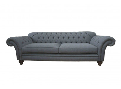 Přeloženo z němčiny do češtiny: Luxusní textilní pohovka Chesterfield Couch Sedací soupravy 3místná šedá design
